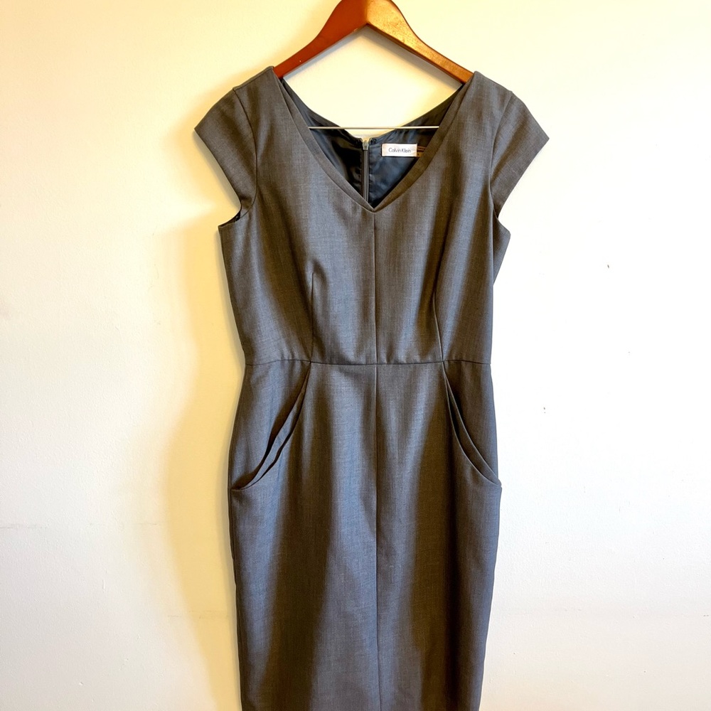 Calvin Klein size 6 gray business formal dress